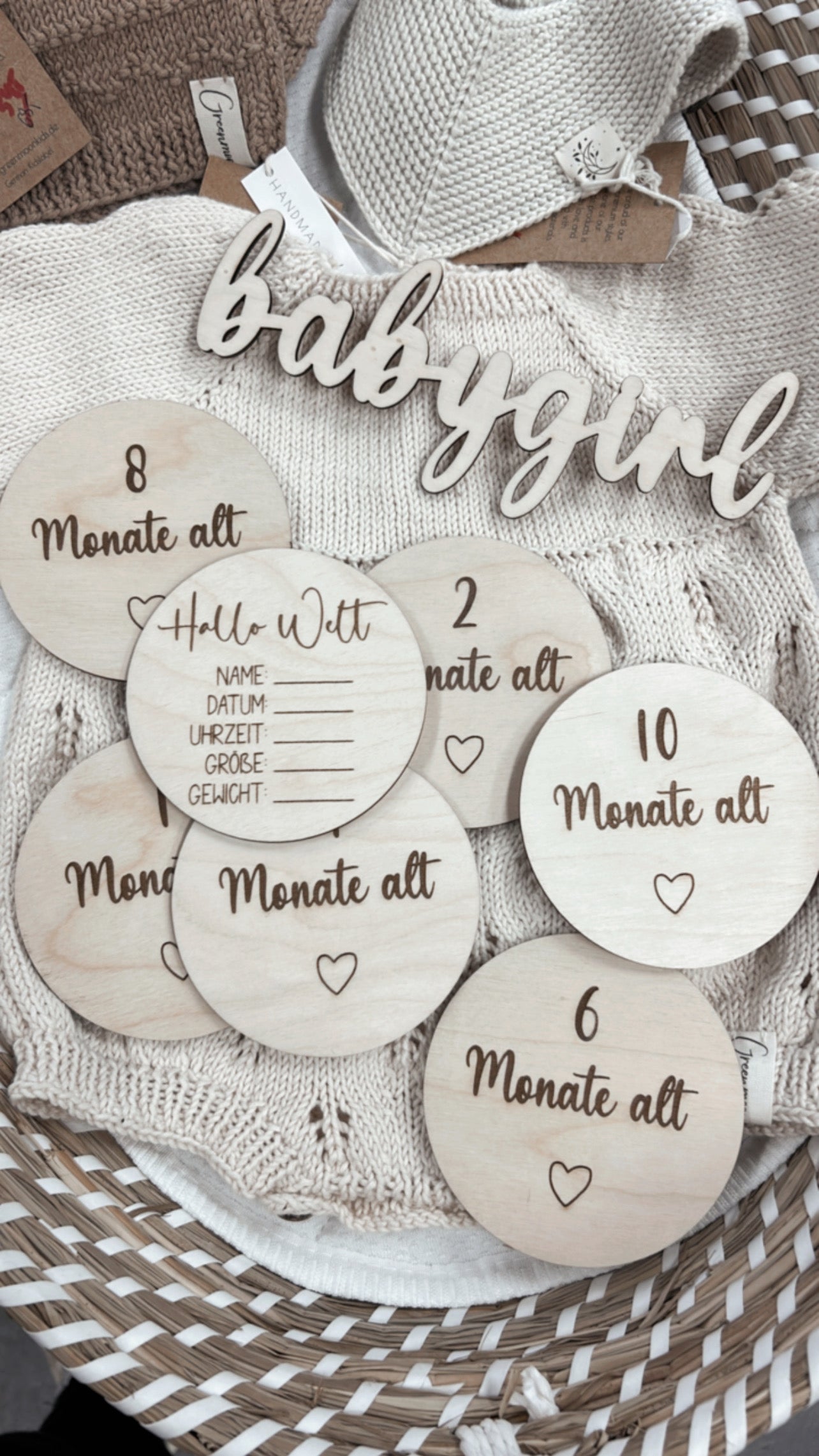 Meilensteinkarten aus Holz