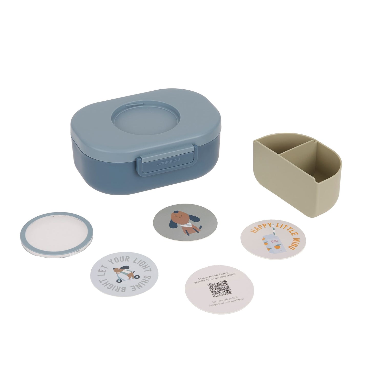 BROTDOSE KINDER - STYLE & SNACK PATTERN PARTY, BLAU GRÜN