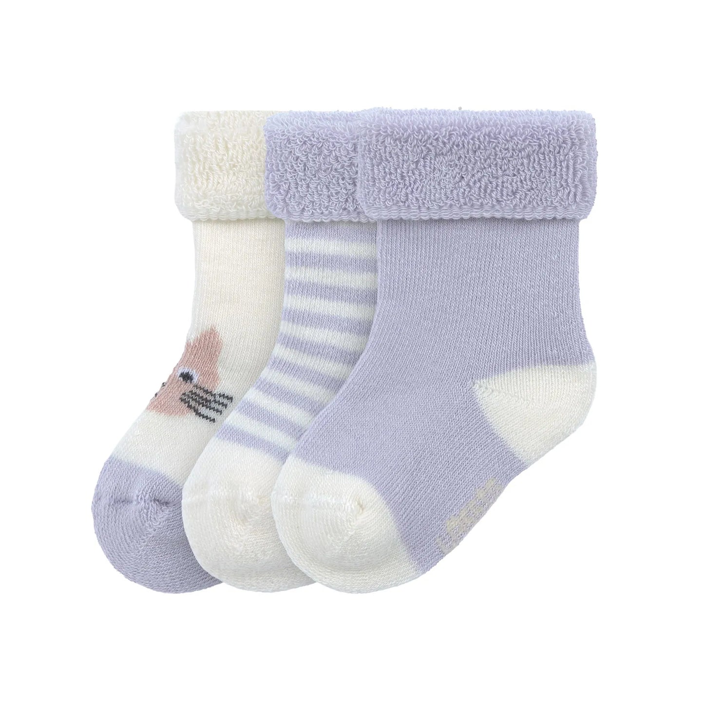 Baby Socken Frottee 3er Set - Bio Baumwolle, Katze