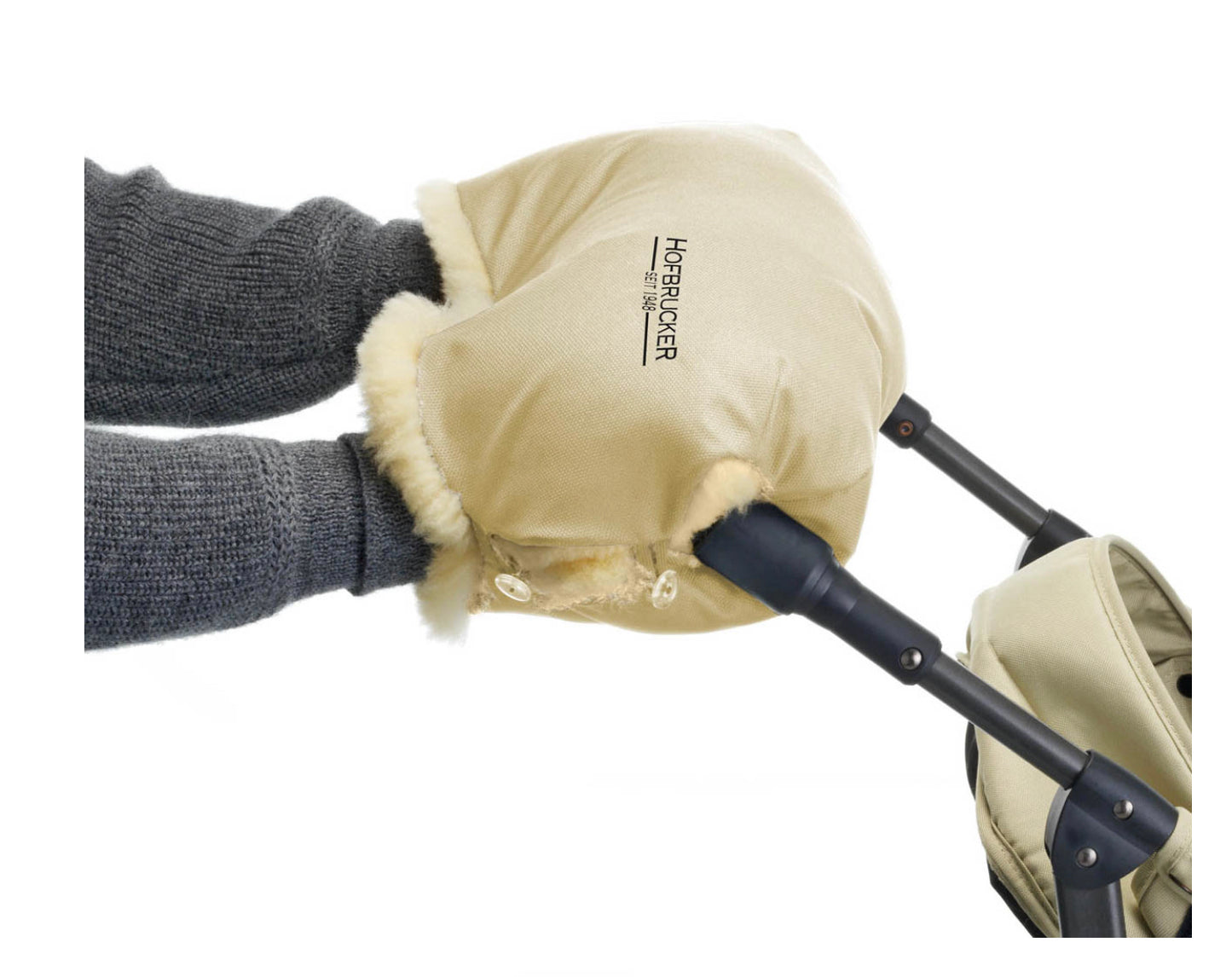 Lammfellhandwärmer für Kinderwagen