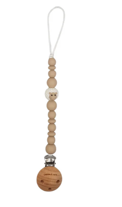 Schnullerkette Sheep greige wool