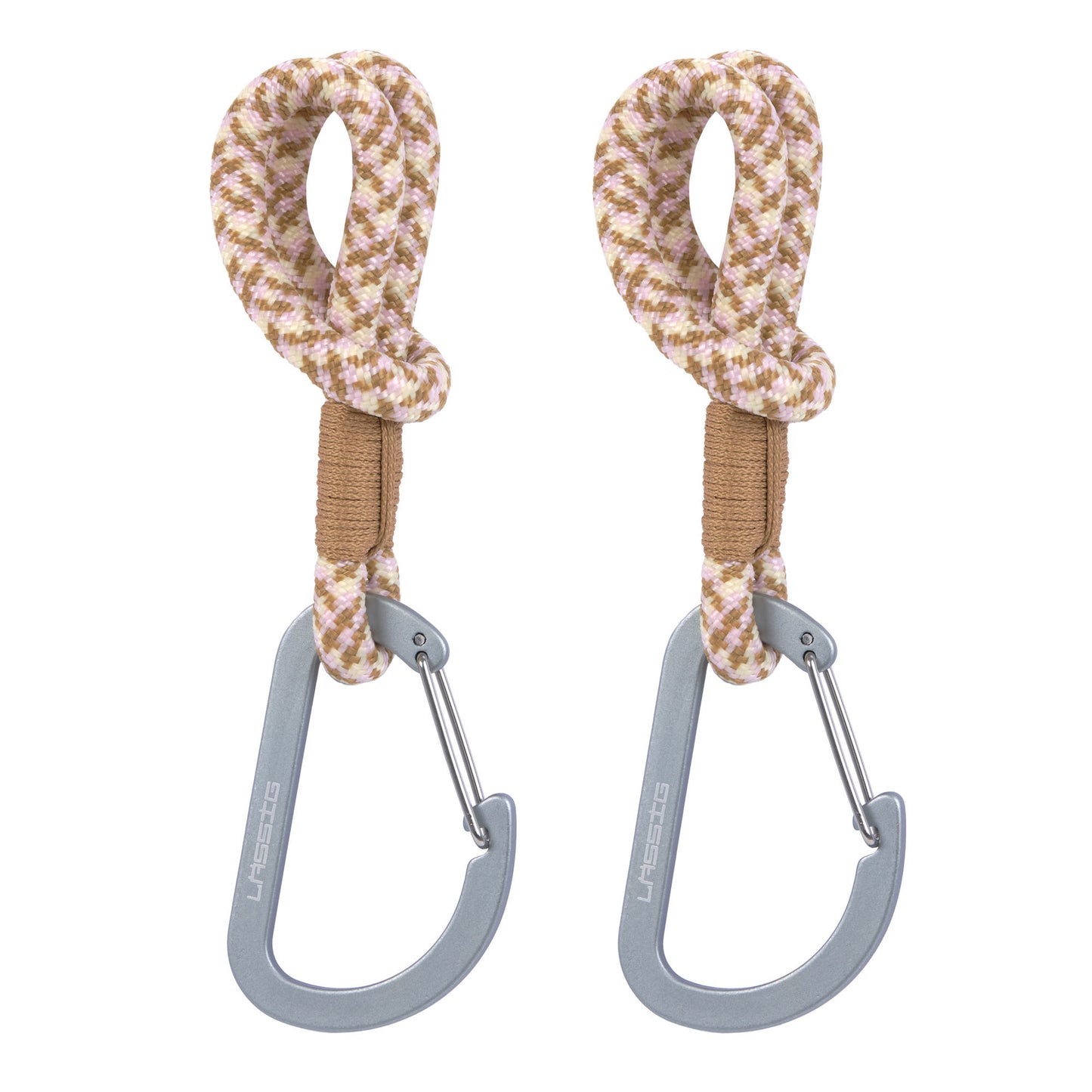 Kinderwagenhaken 2er Set - Karabiner, Beige Vanille