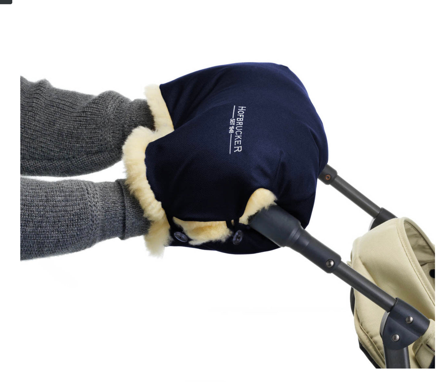 Lammfellhandwärmer für Kinderwagen