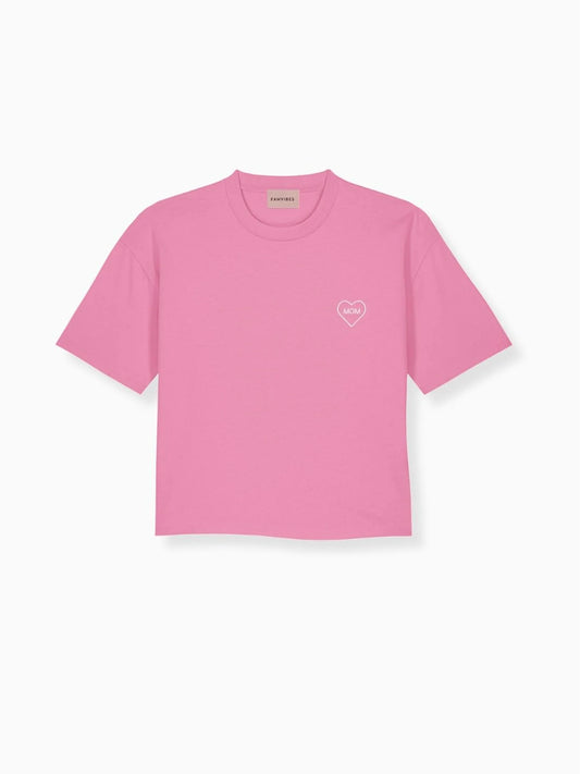 Mom Heart Shirt pink/weiß