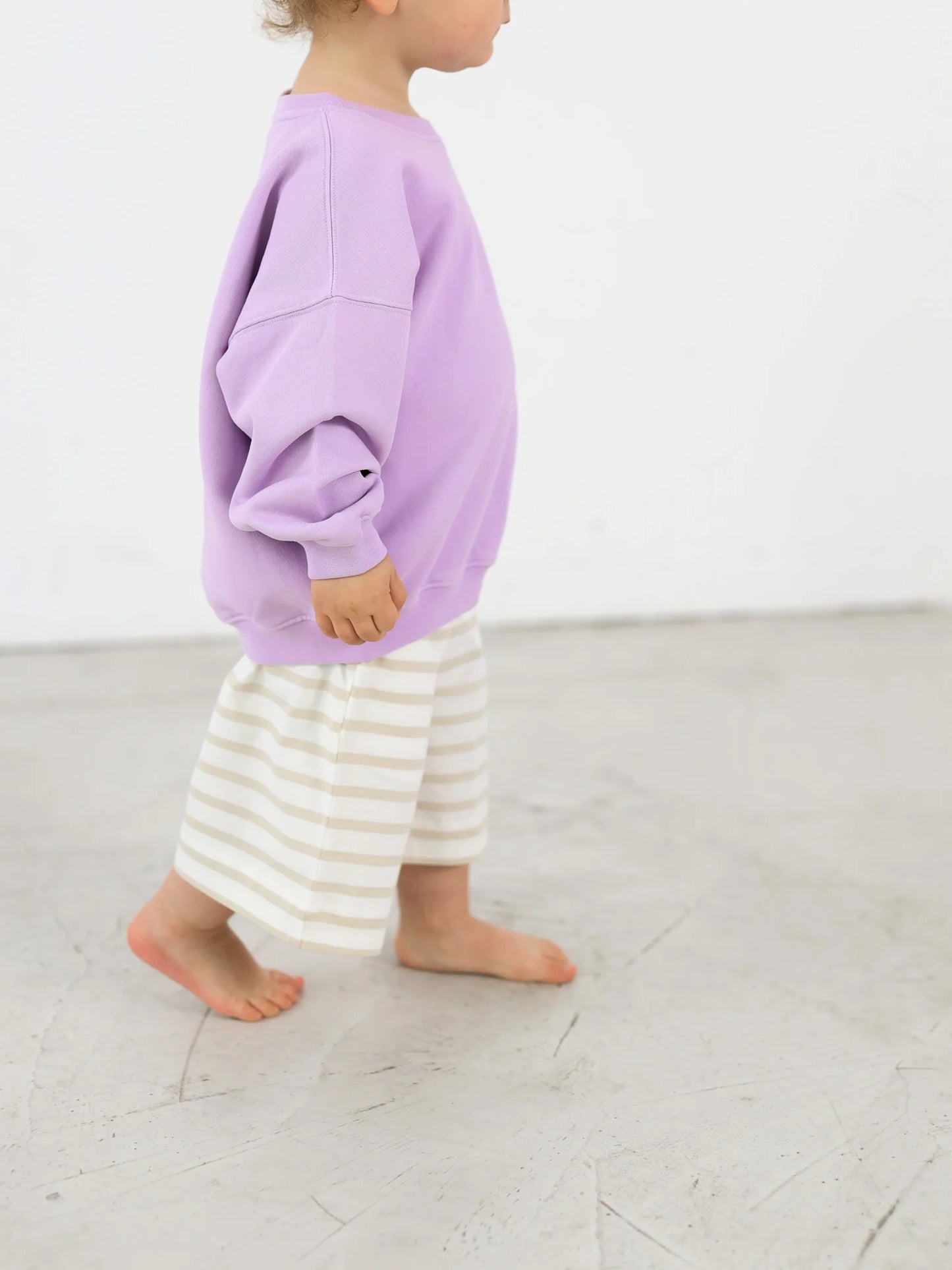 Flowy Pants Striped Kids - beige/milk