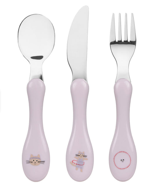 KINDERBESTECK (GABEL, LÖFFEL, MESSER) - TINY TEAM, KATZE