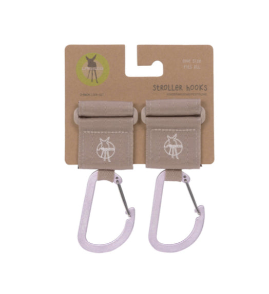 Kinderwagenhaken 2er Set - Karabiner, Beige