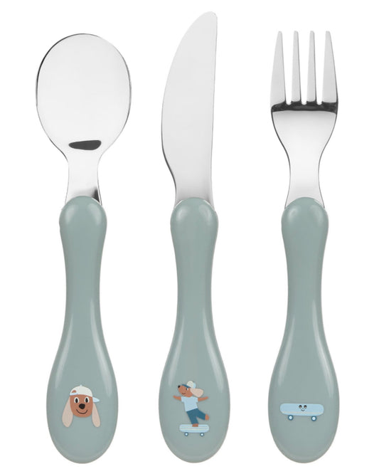 KINDERBESTECK (GABEL, LÖFFEL, MESSER) - TINY TEAM, HUND