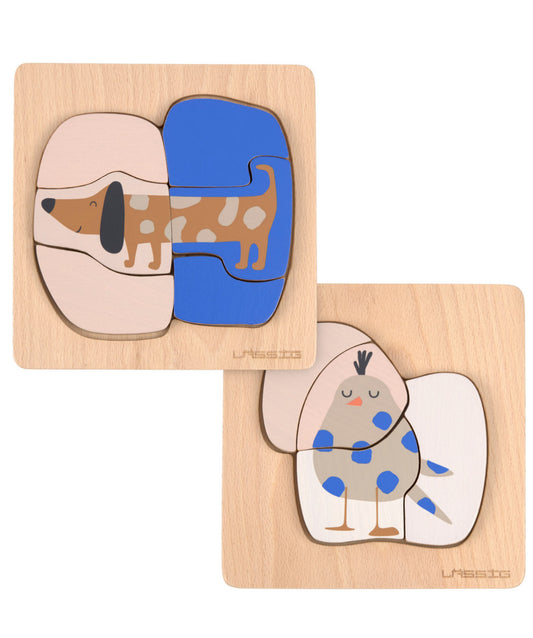 Holzpuzzle Set (2 Stk) - Little Mateys, Hund