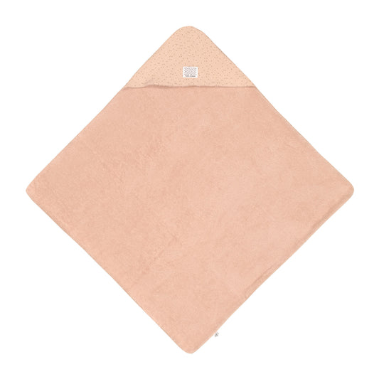 Muslin/Terry Hooded Towel Dots peach rose