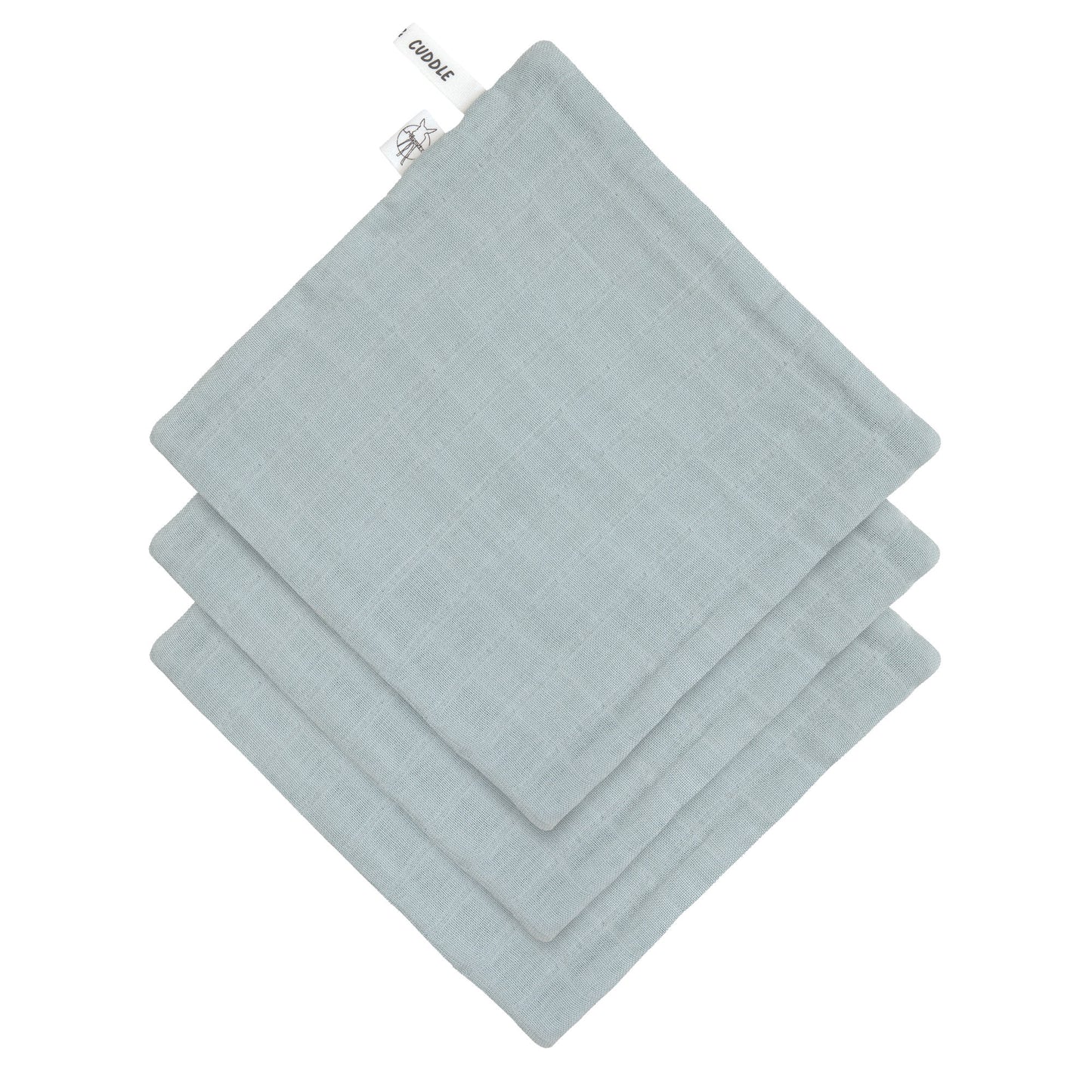 Muslin/Terry Washcloth Set 3 pcs powder blue